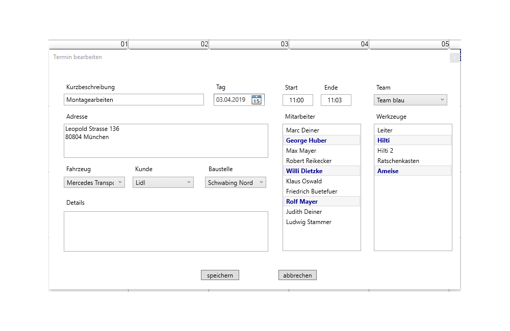 Termine bearbeiten und planen